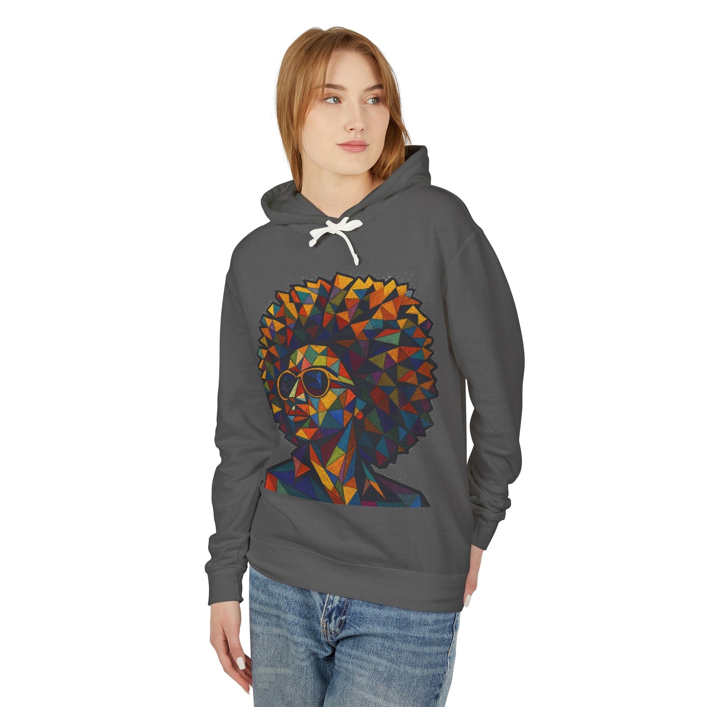 Afro Geometry Hoodie — Colorful Abstract Afrocentric Portrait Sweatshirt