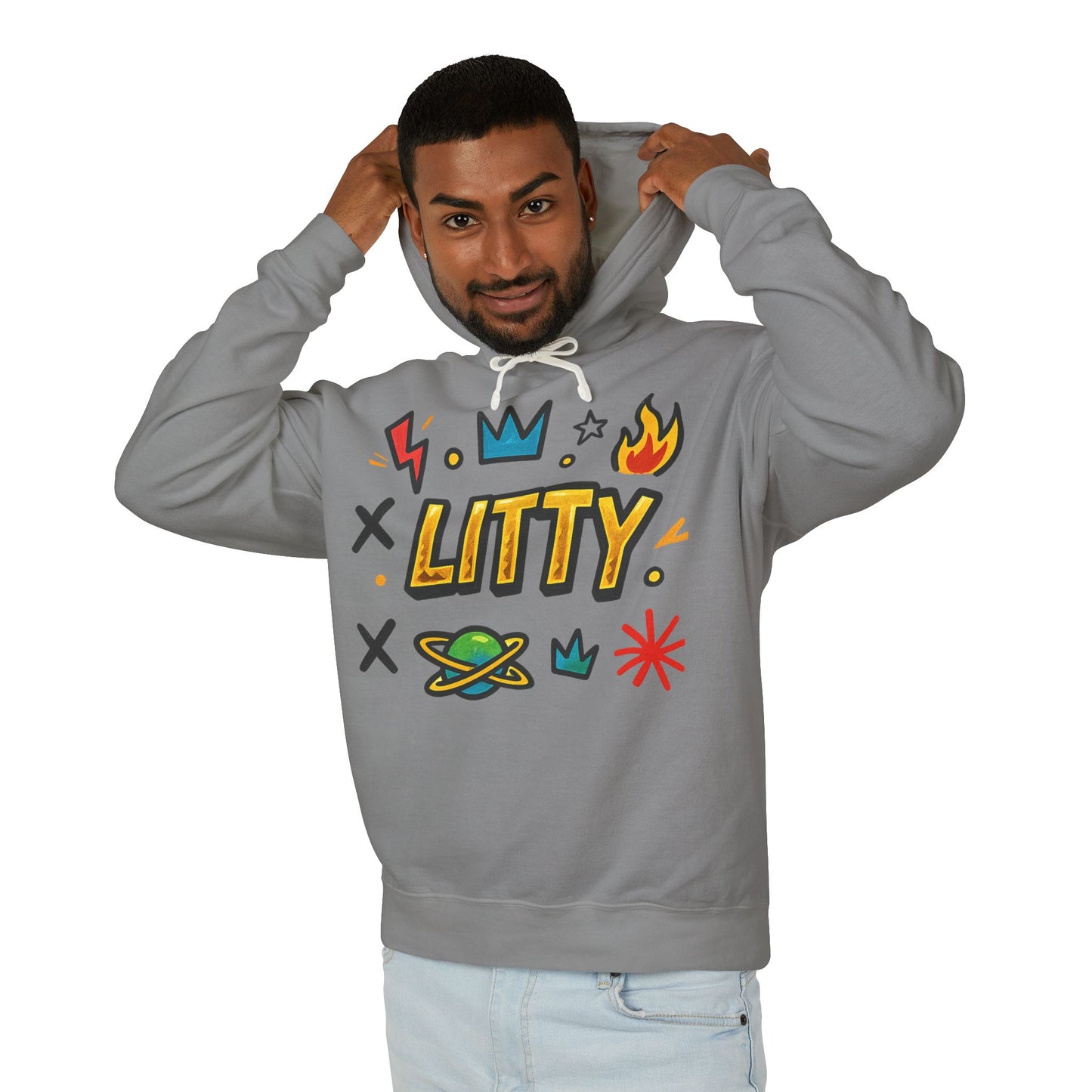 Litty Graphic Hoodie — Fun Cartoon Doodle Streetwear Pullover