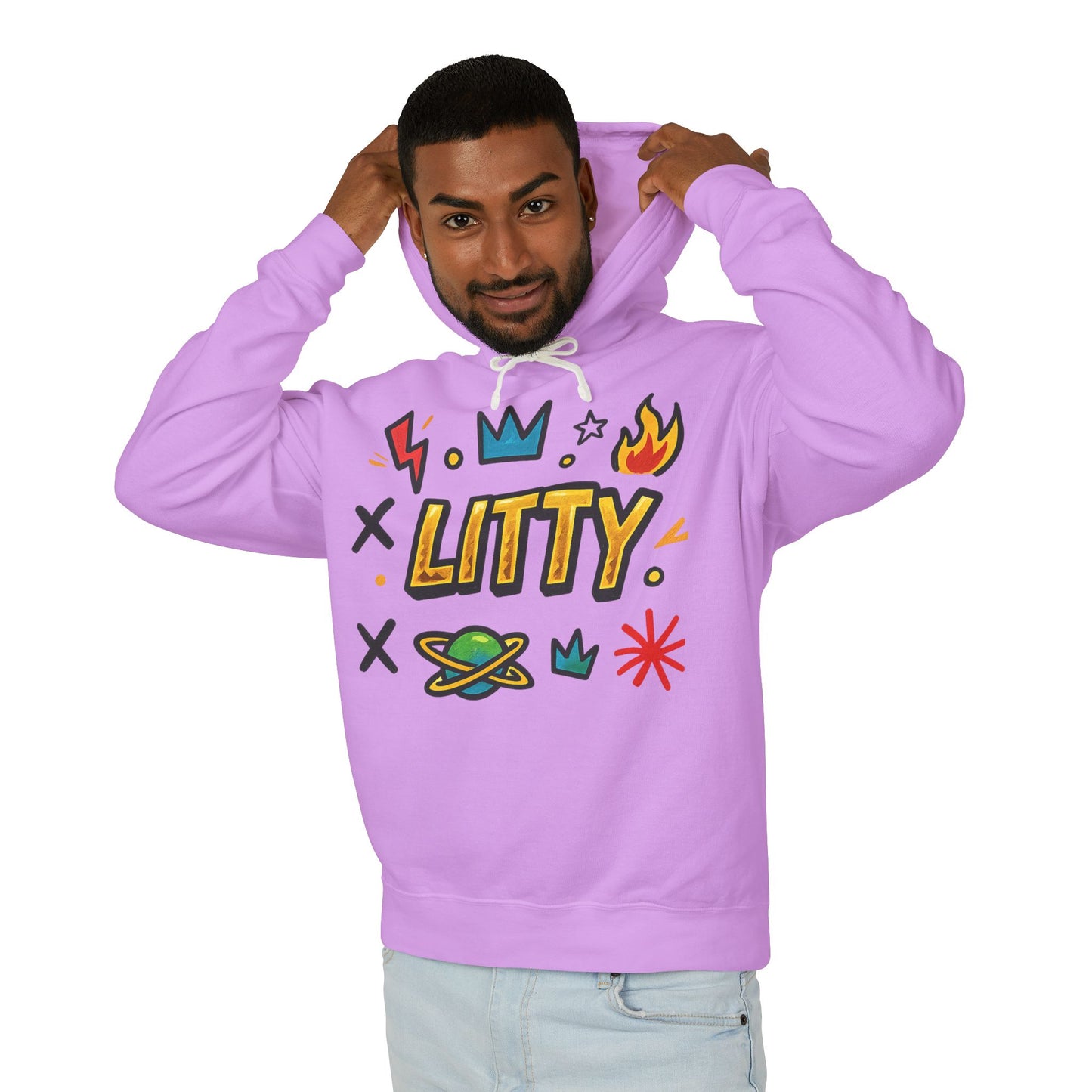 Litty Graphic Hoodie — Fun Cartoon Doodle Streetwear Pullover