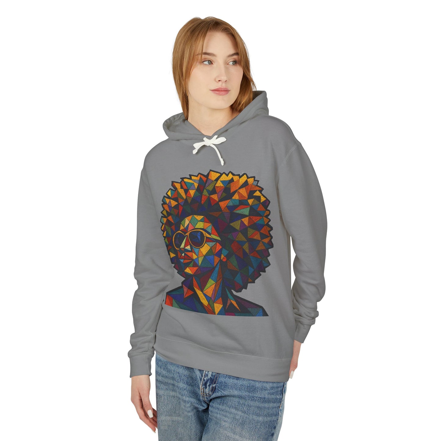 Afro Geometry Hoodie — Colorful Abstract Afrocentric Portrait Sweatshirt