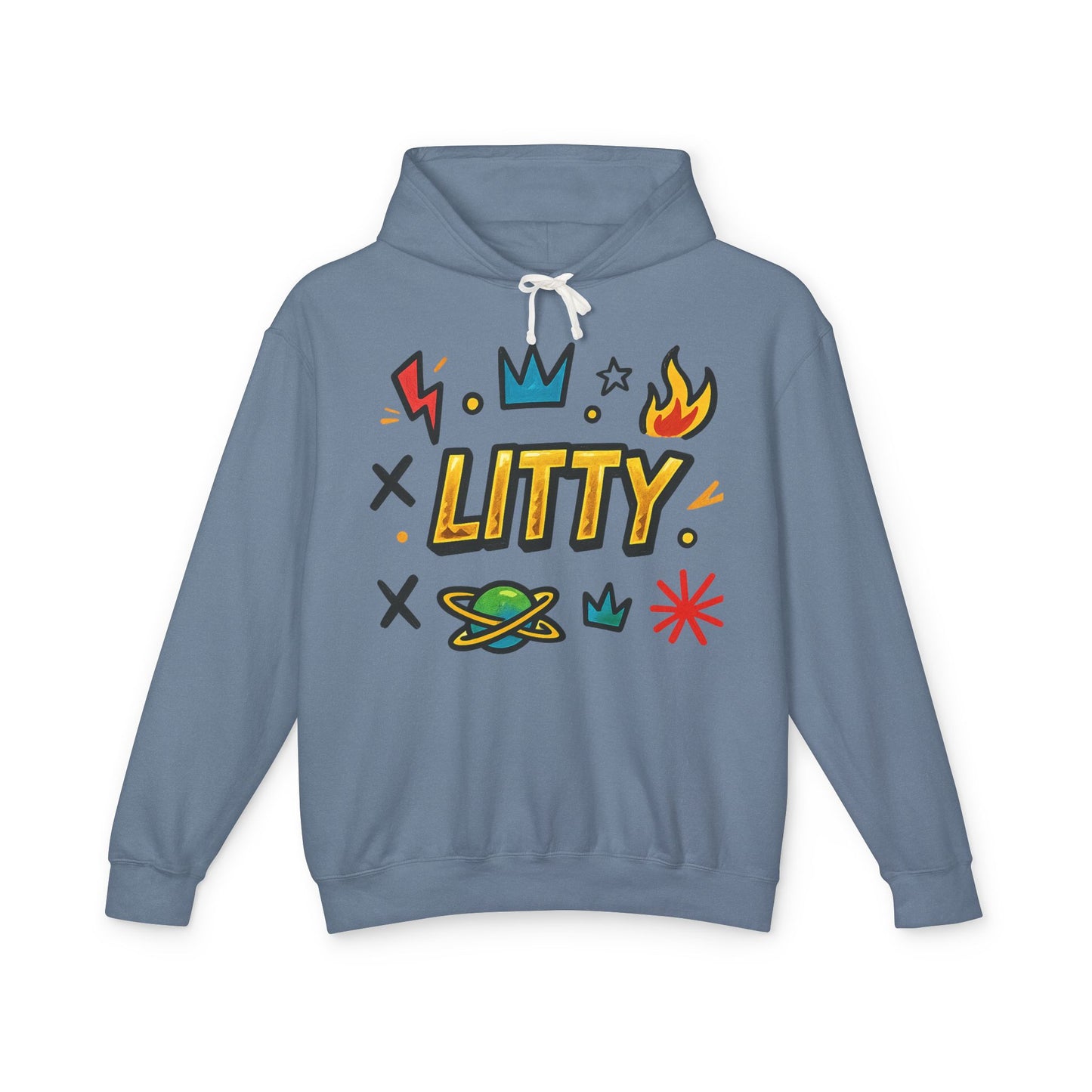 Litty Graphic Hoodie — Fun Cartoon Doodle Streetwear Pullover