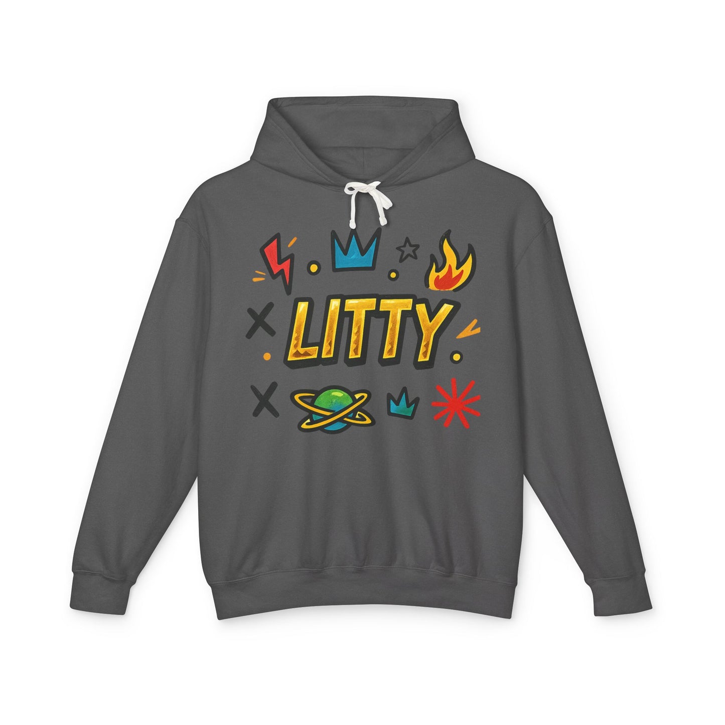 Litty Graphic Hoodie — Fun Cartoon Doodle Streetwear Pullover