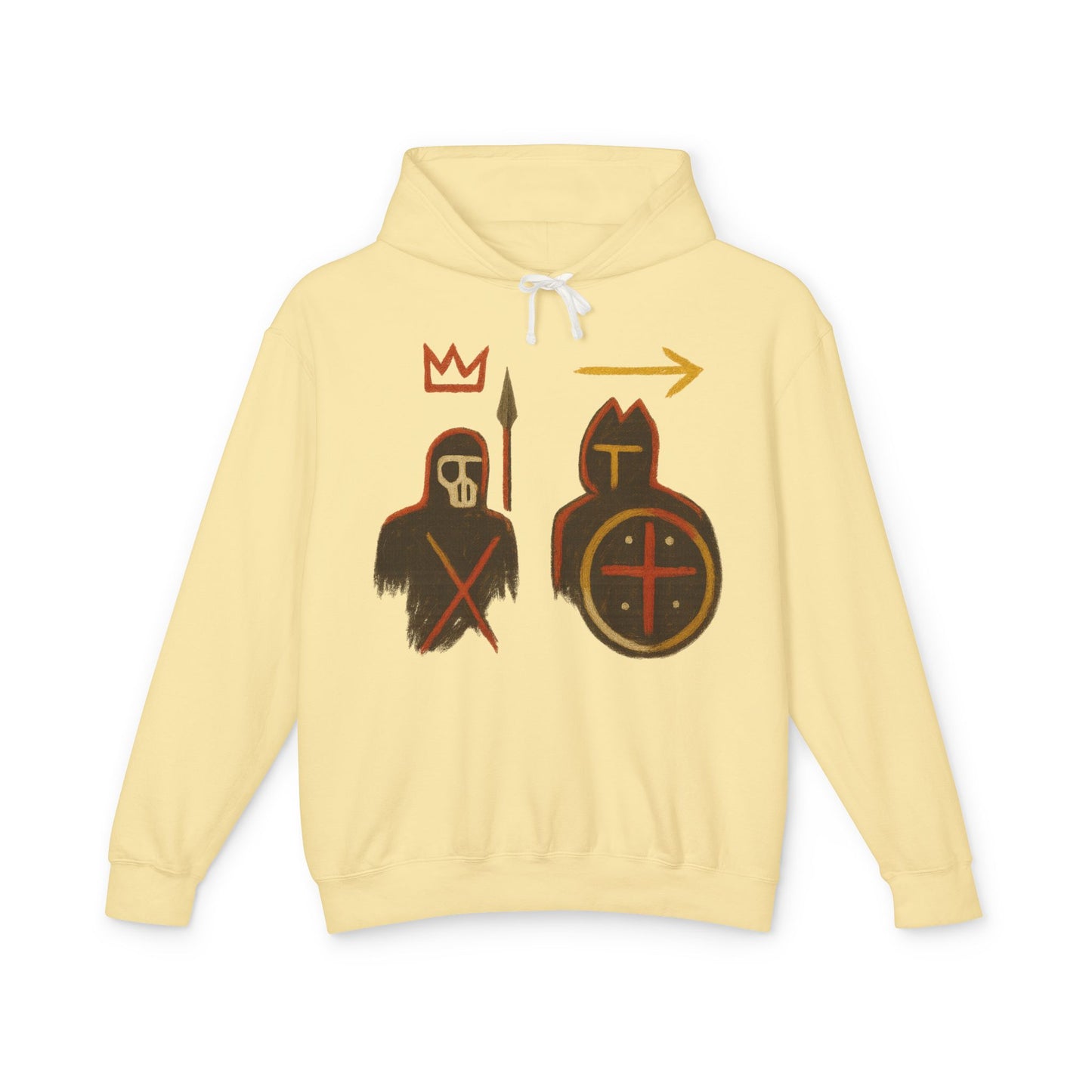 Medieval Warriors Hoodie — Shield & Spear Graphic Lightweight Hooded Sweatshirt
