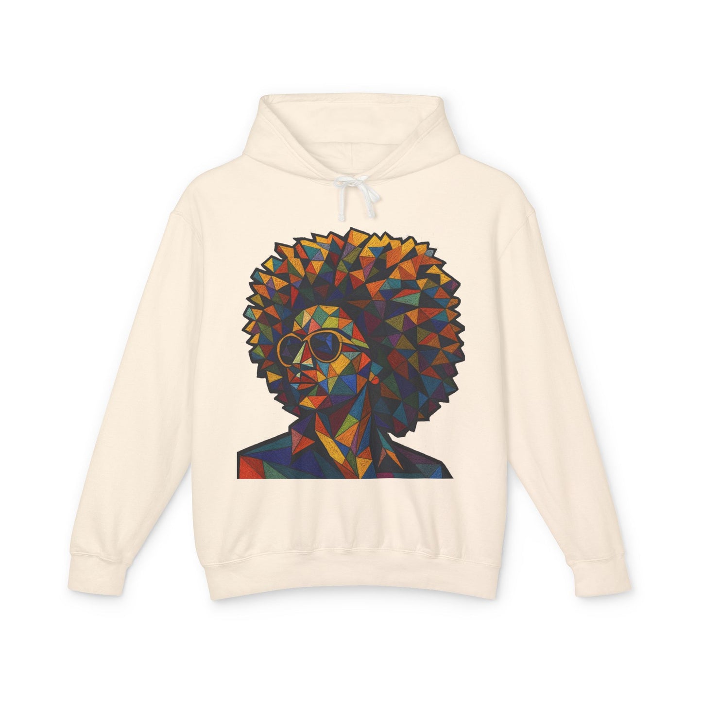 Afro Geometry Hoodie — Colorful Abstract Afrocentric Portrait Sweatshirt