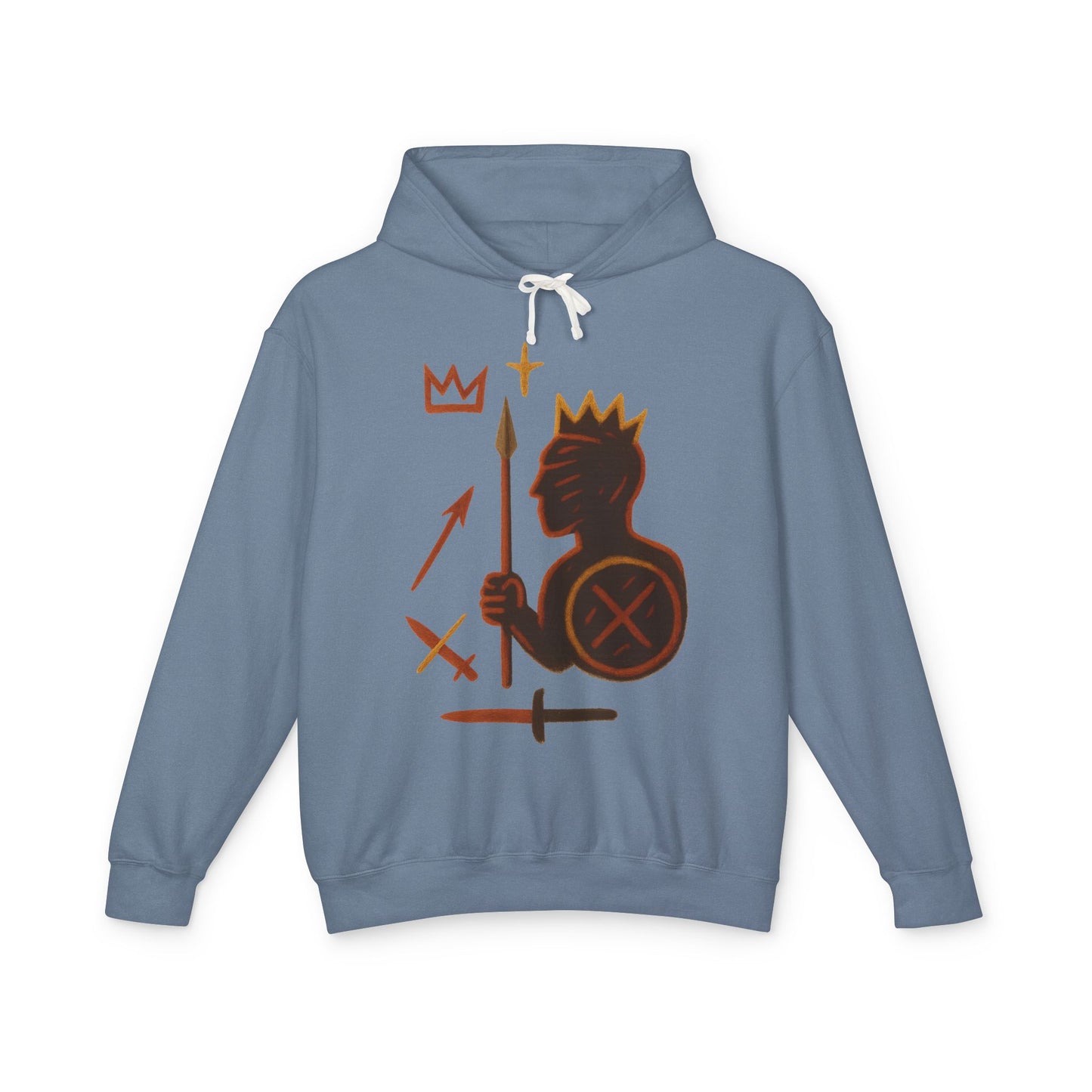 Warrior King Hoodie — Crowned Soldier Graphic Pullover