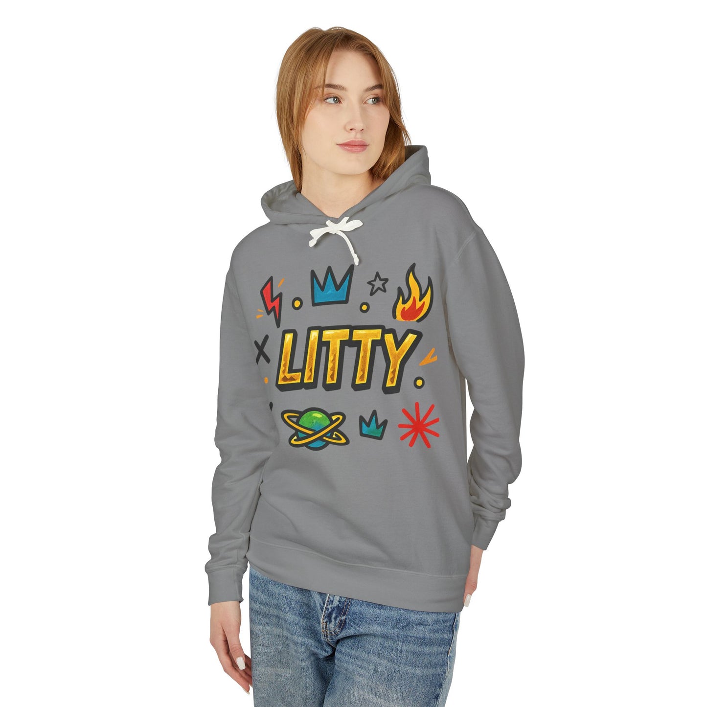 Litty Graphic Hoodie — Fun Cartoon Doodle Streetwear Pullover