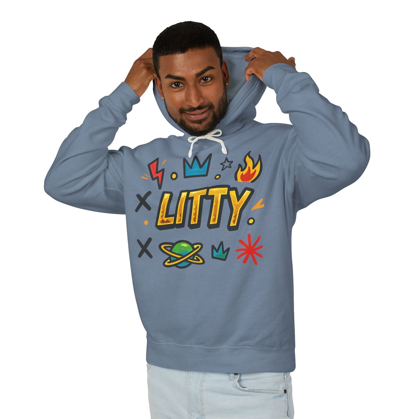 Litty Graphic Hoodie — Fun Cartoon Doodle Streetwear Pullover