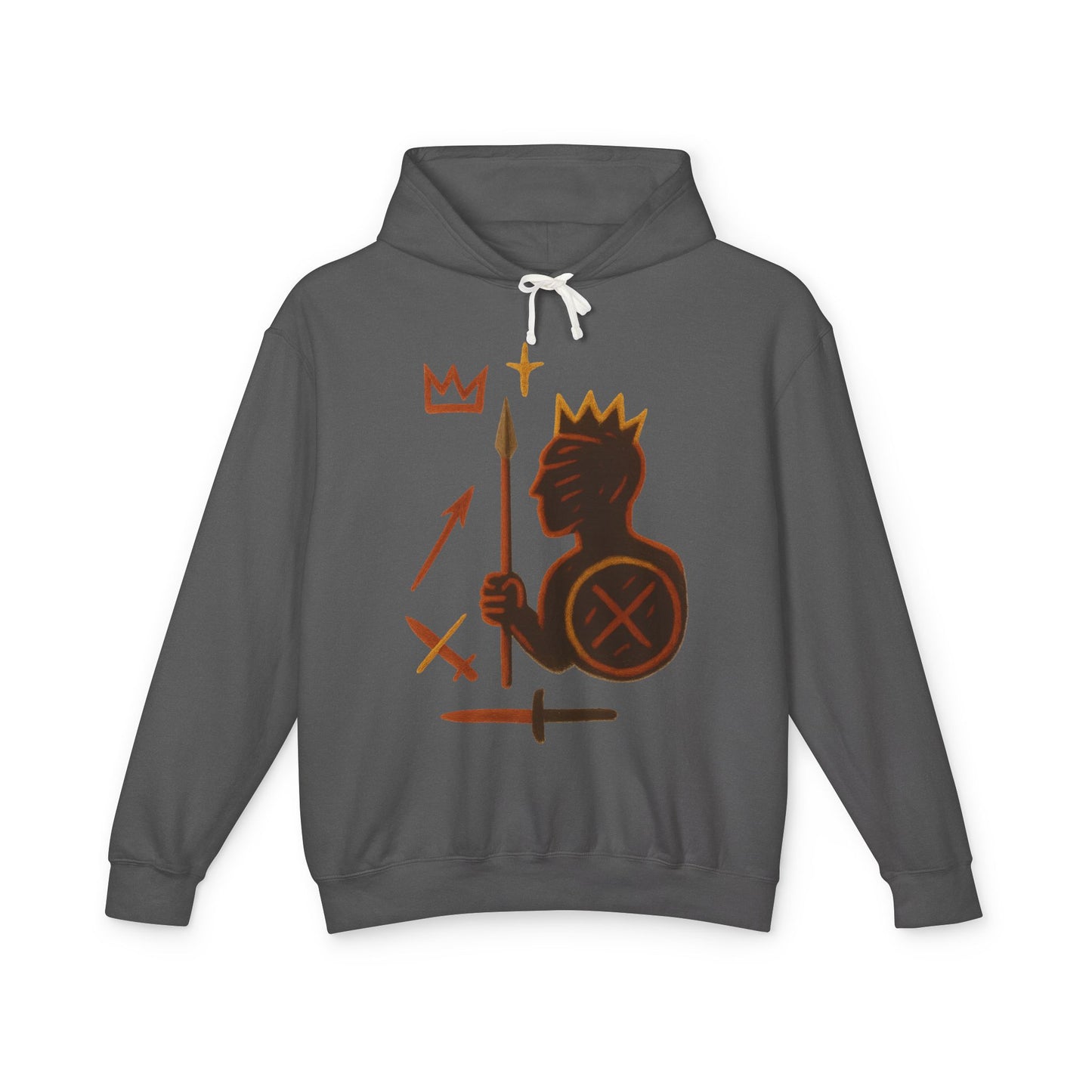 Warrior King Hoodie — Crowned Soldier Graphic Pullover