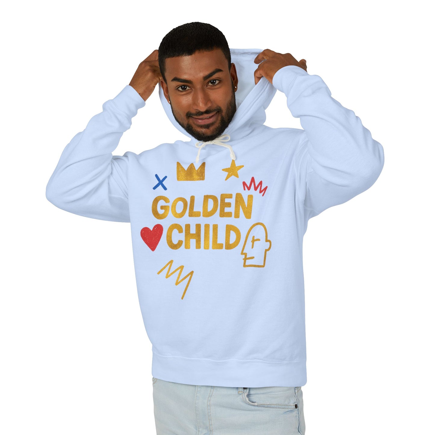 Golden Child Hoodie — Cute Gold Graphic Lightweight Sweatshirt