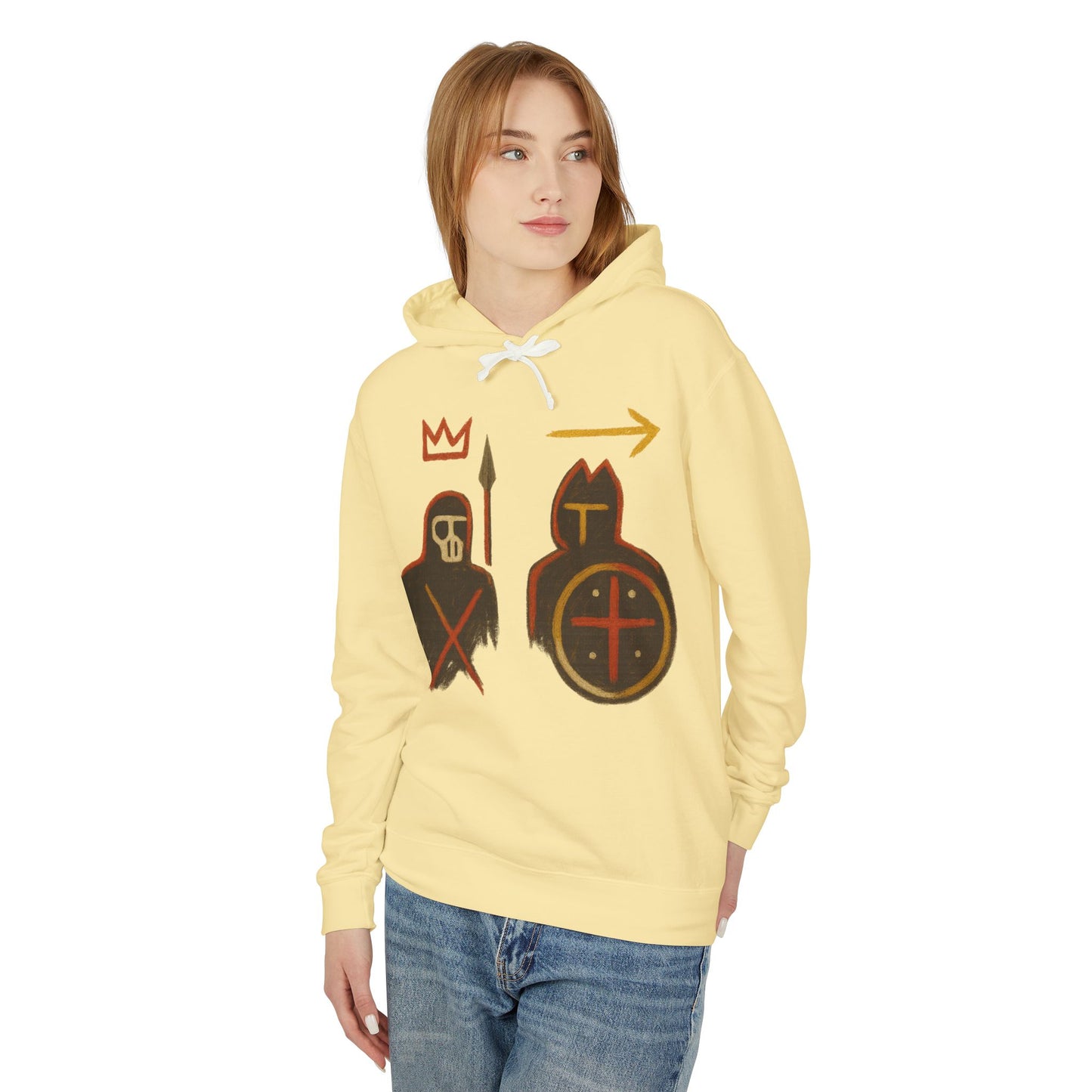 Medieval Warriors Hoodie — Shield & Spear Graphic Lightweight Hooded Sweatshirt