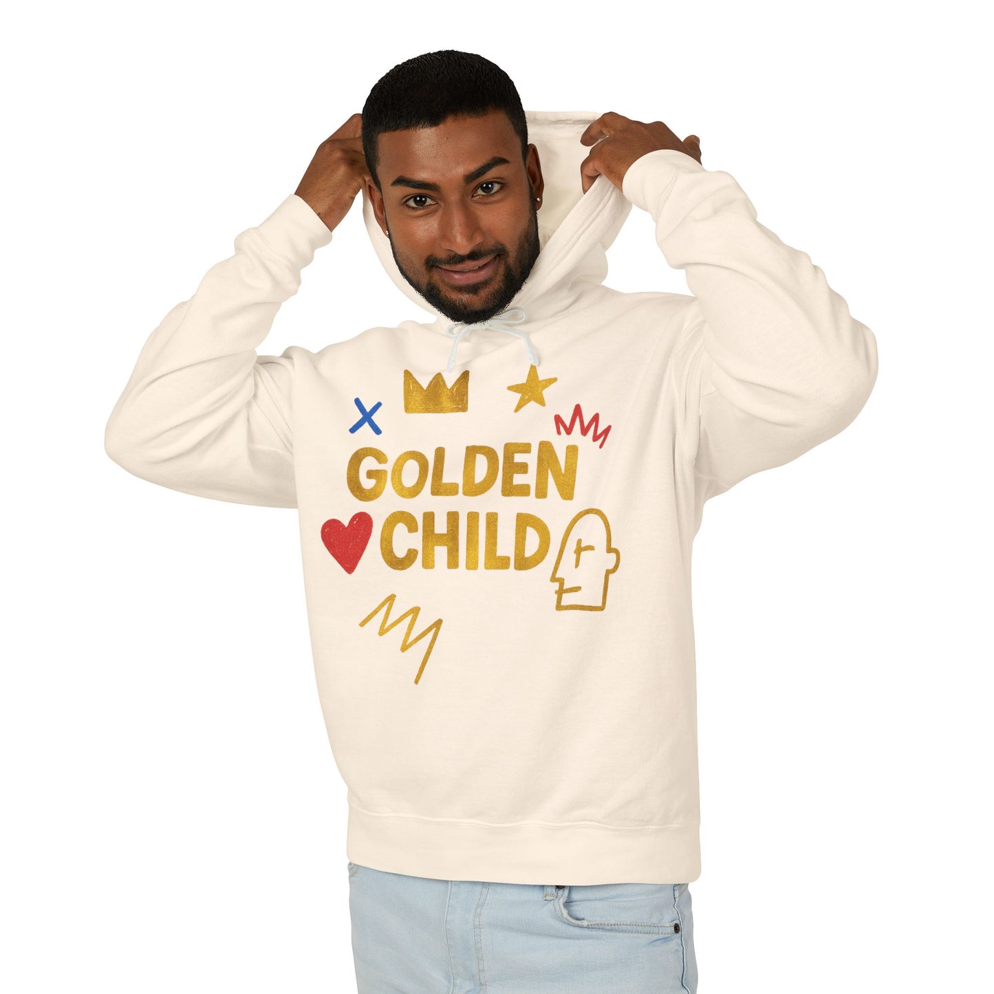 Golden Child Hoodie — Cute Gold Graphic Lightweight Sweatshirt