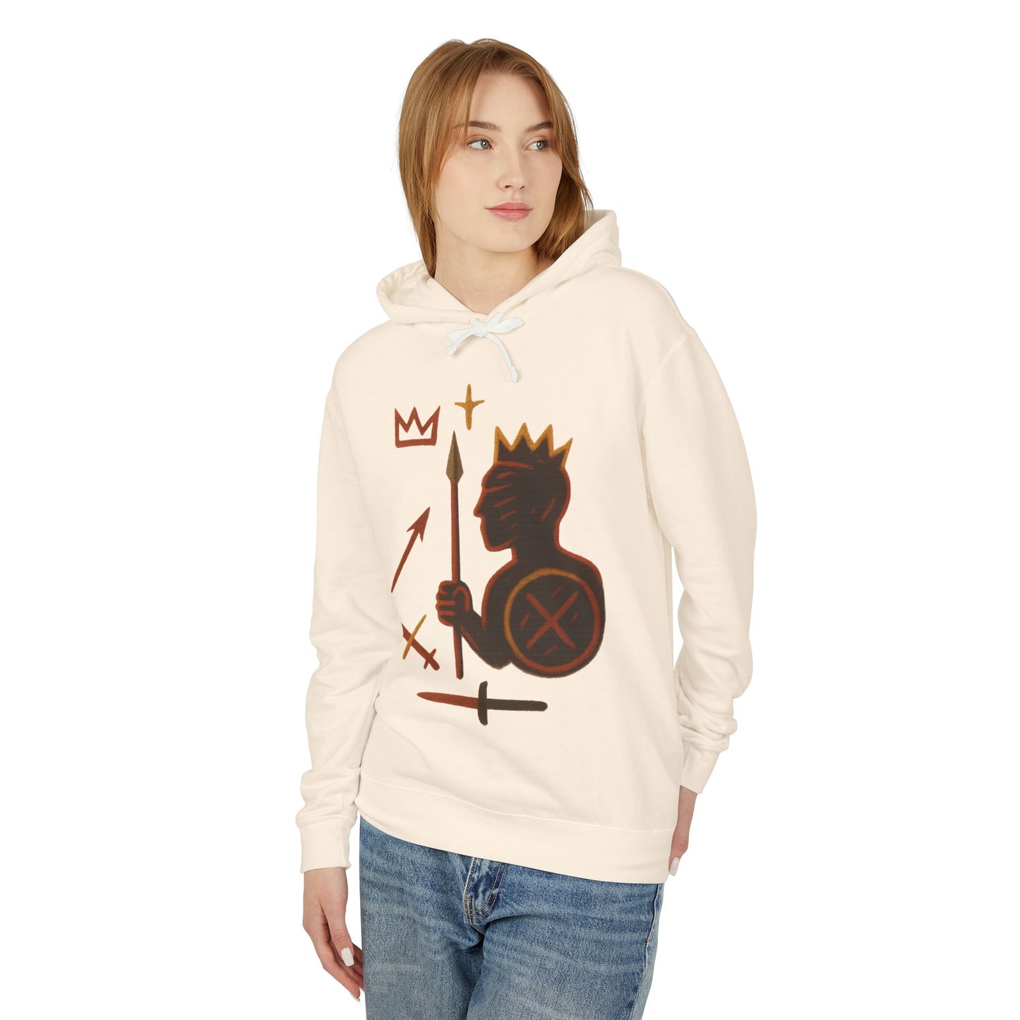 Warrior King Hoodie — Crowned Soldier Graphic Pullover