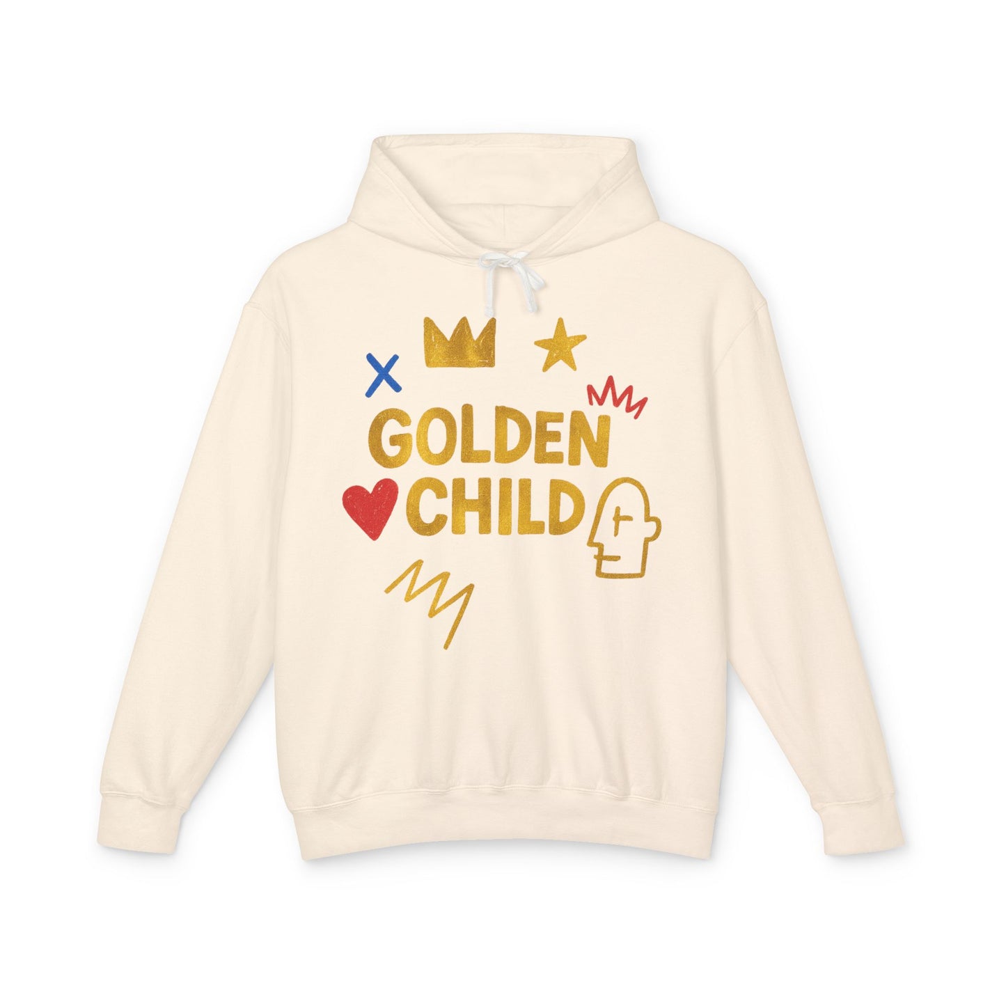 Golden Child Hoodie — Cute Gold Graphic Lightweight Sweatshirt