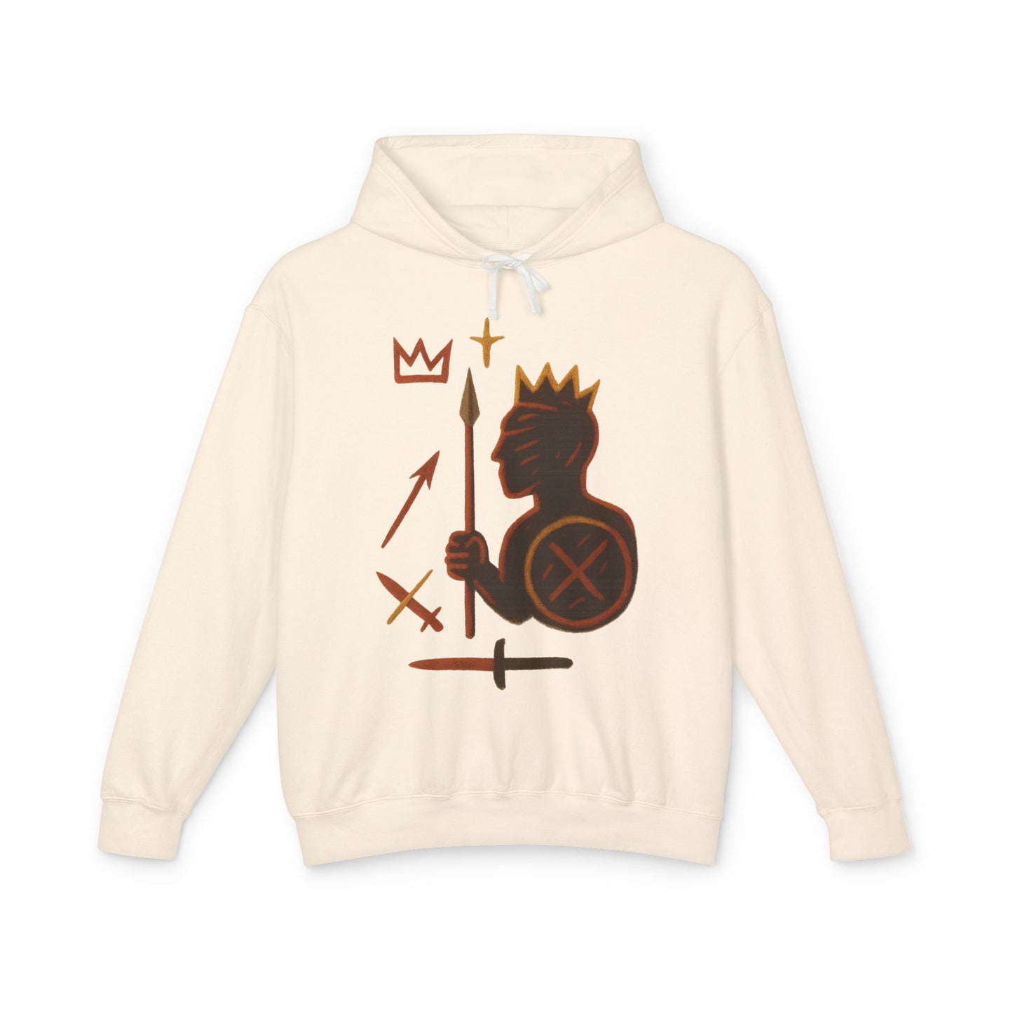 Warrior King Hoodie — Crowned Soldier Graphic Pullover