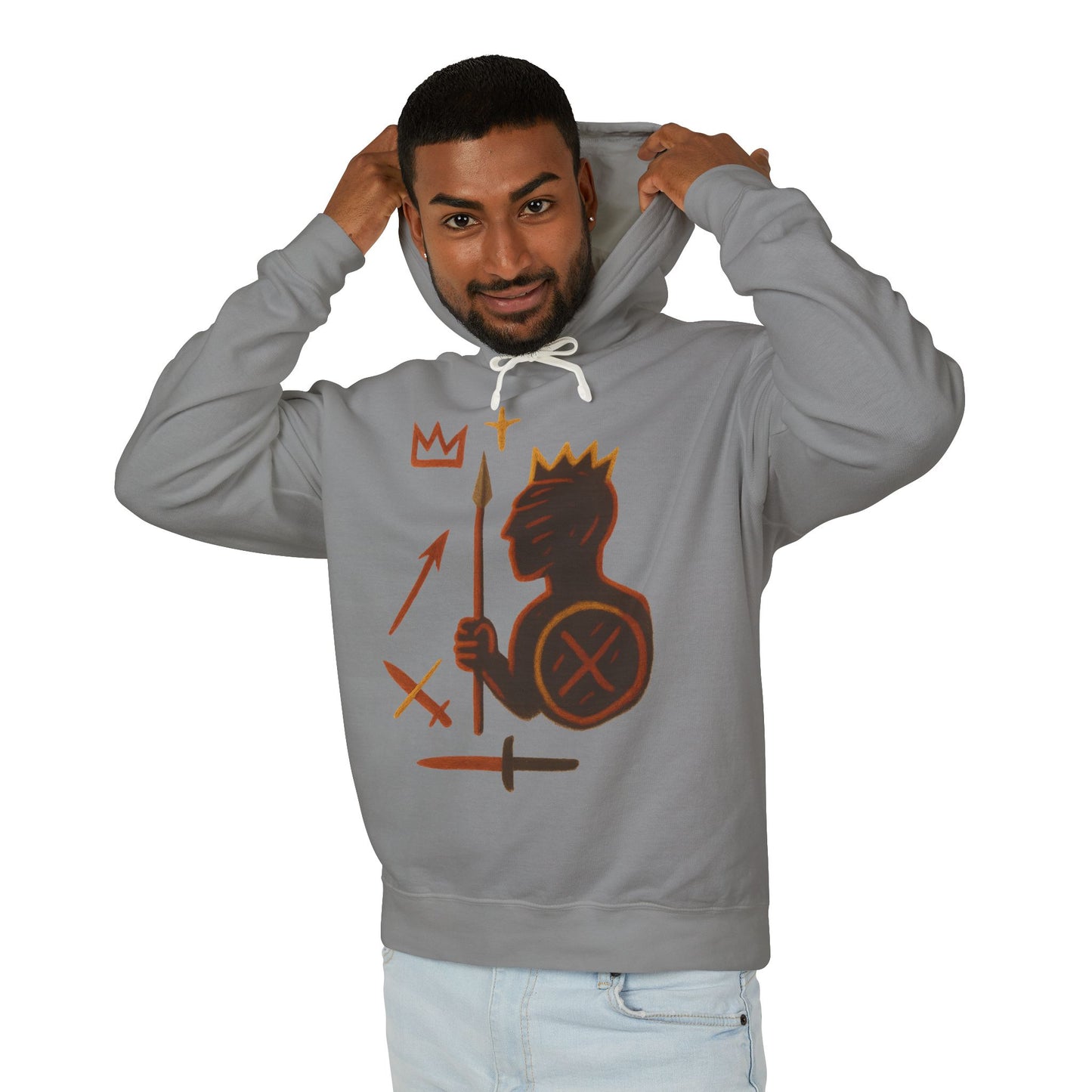 Warrior King Hoodie — Crowned Soldier Graphic Pullover