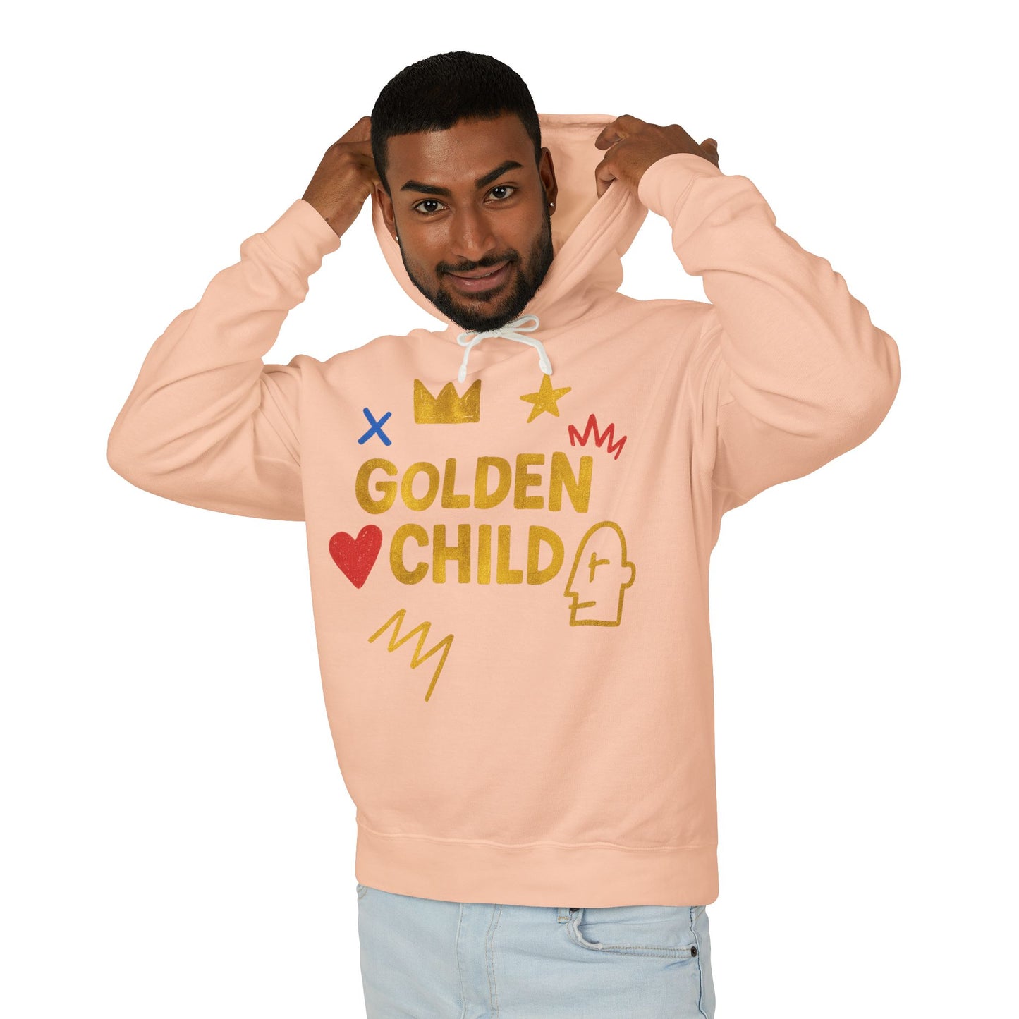 Golden Child Hoodie — Cute Gold Graphic Lightweight Sweatshirt