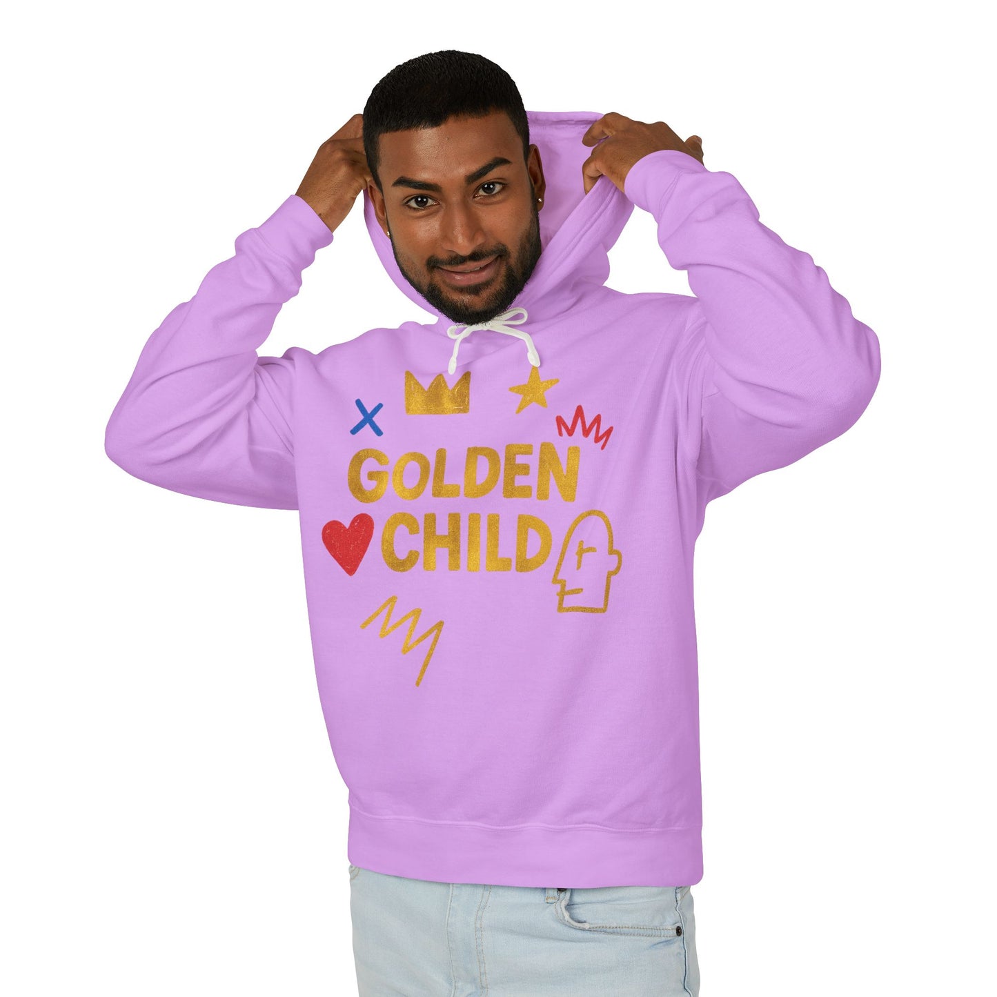 Golden Child Hoodie — Cute Gold Graphic Lightweight Sweatshirt
