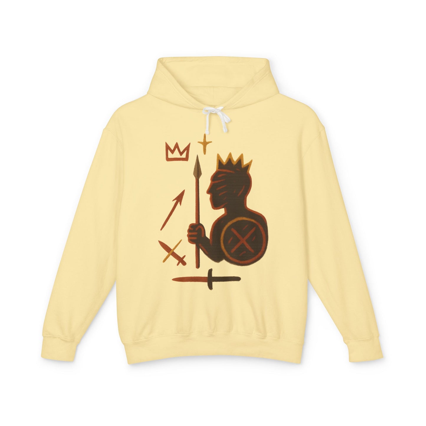 Warrior King Hoodie — Crowned Soldier Graphic Pullover