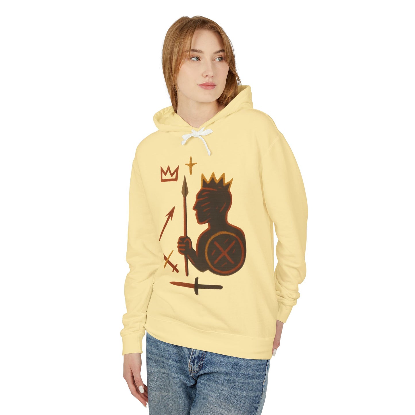 Warrior King Hoodie — Crowned Soldier Graphic Pullover