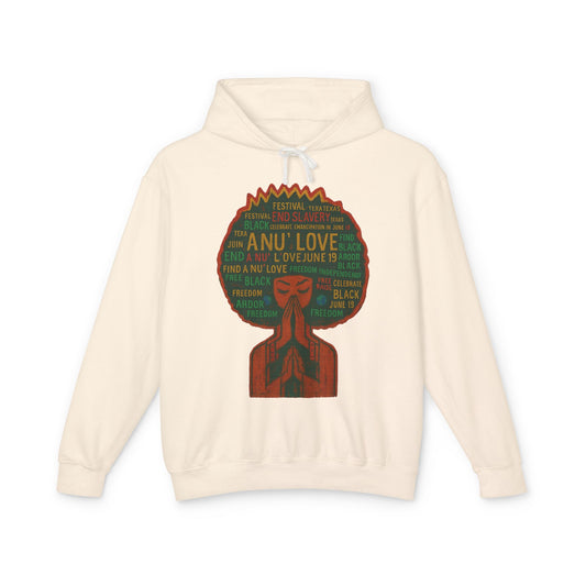Afro Love Typography Hoodie — Black Pride Afro Woman Graphic Sweatshirt