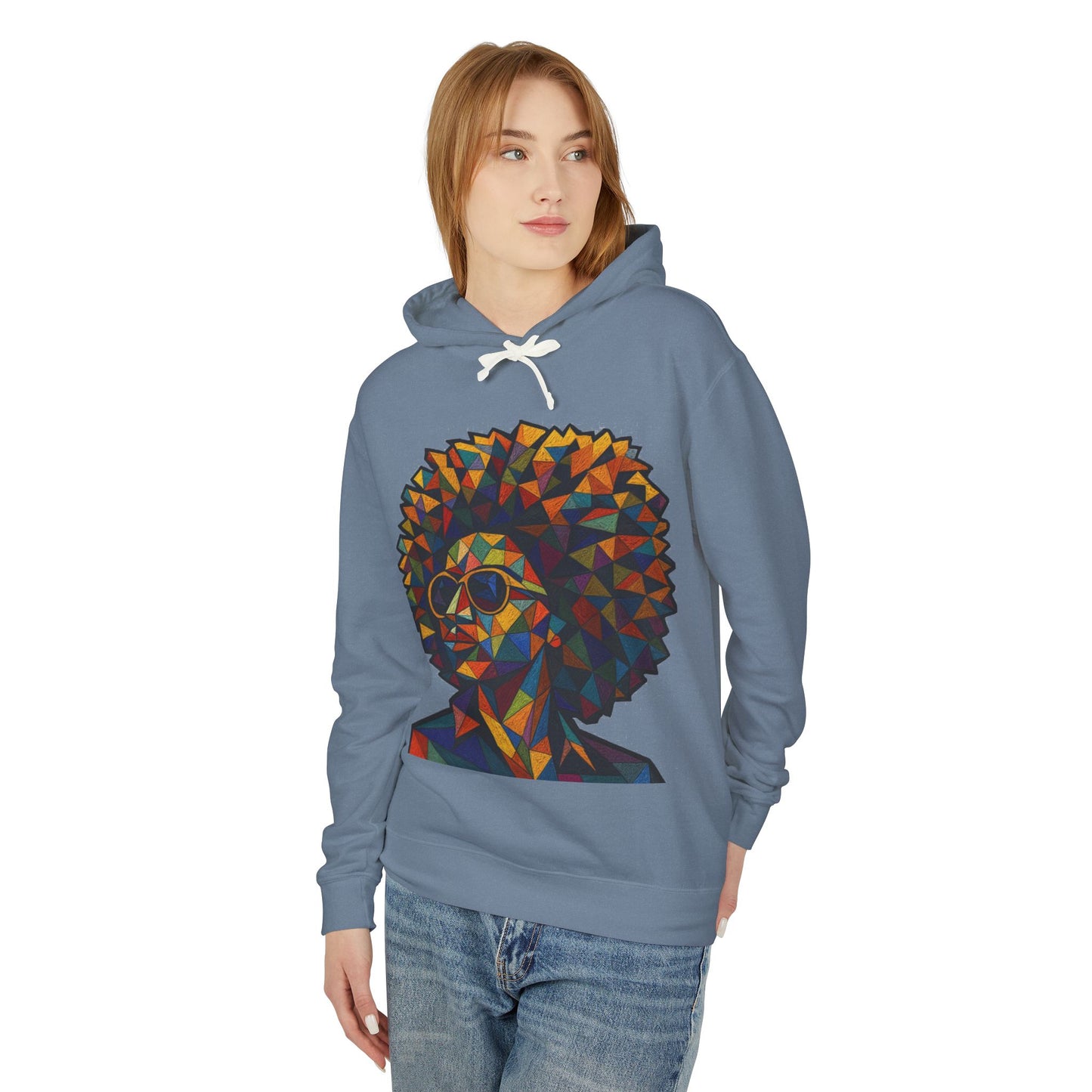 Afro Geometry Hoodie — Colorful Abstract Afrocentric Portrait Sweatshirt