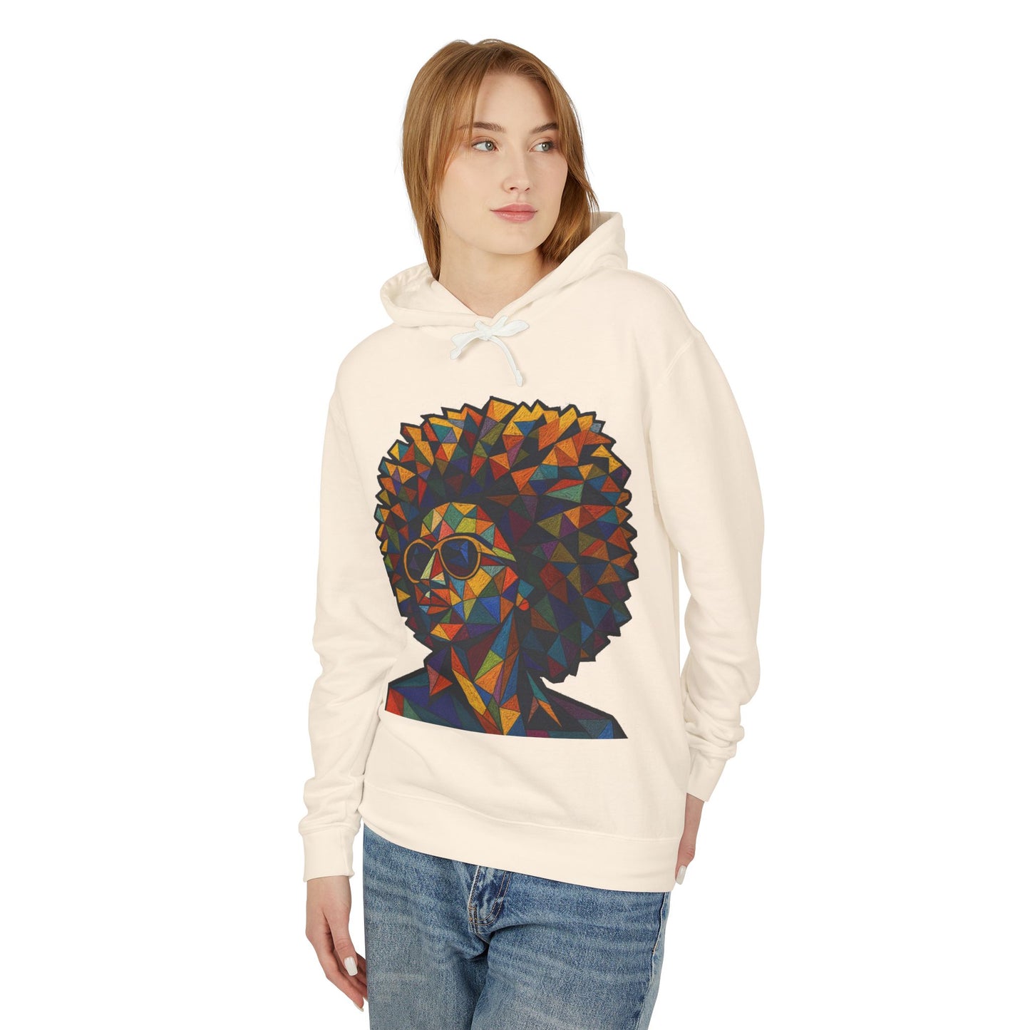 Afro Geometry Hoodie — Colorful Abstract Afrocentric Portrait Sweatshirt