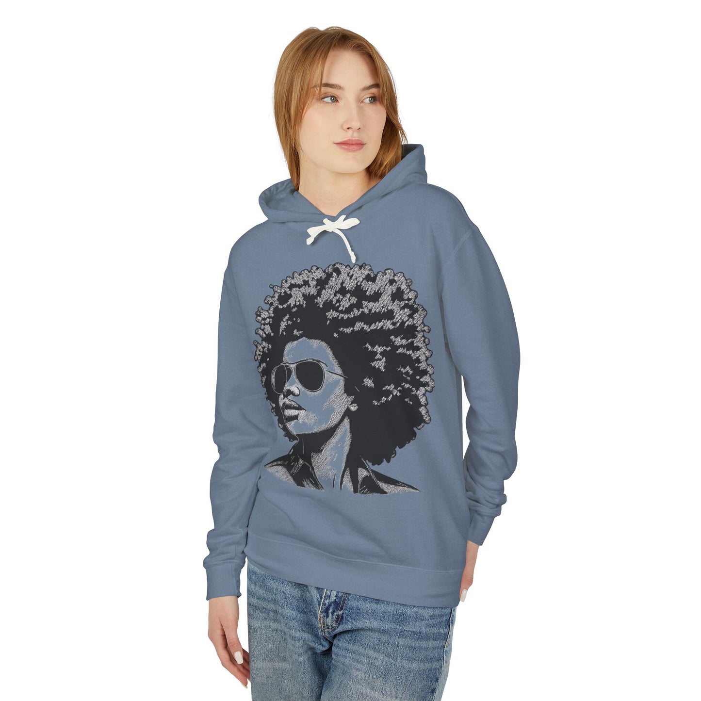 Afro Chic Portrait Hoodie — Retro Afrocentric Graphic Sweatshirt