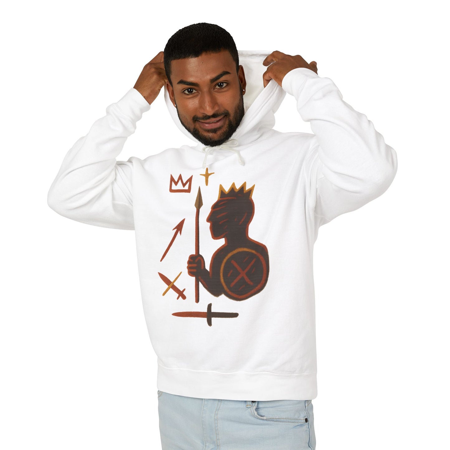 Warrior King Hoodie — Crowned Soldier Graphic Pullover