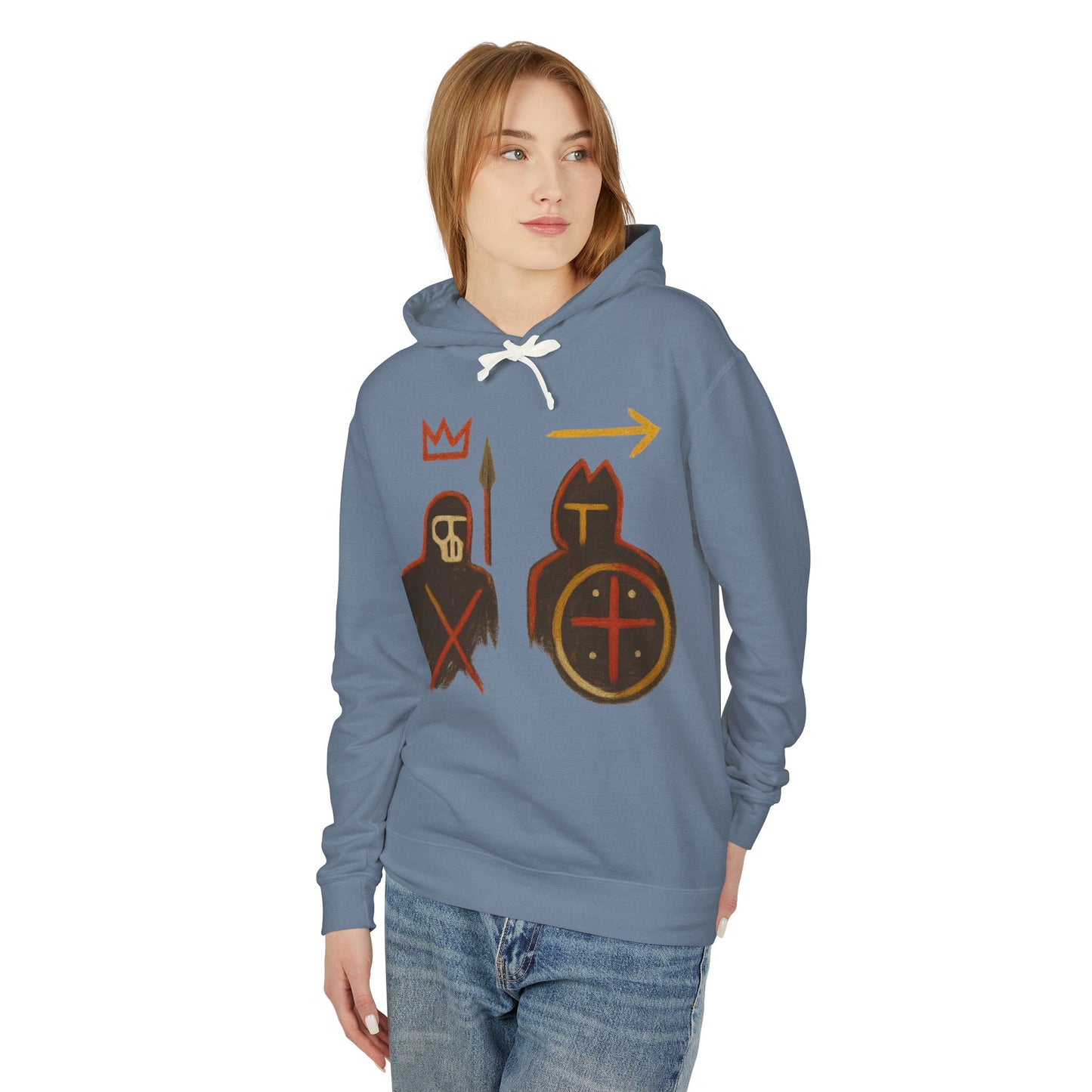 Medieval Warriors Hoodie — Shield & Spear Graphic Lightweight Hooded Sweatshirt