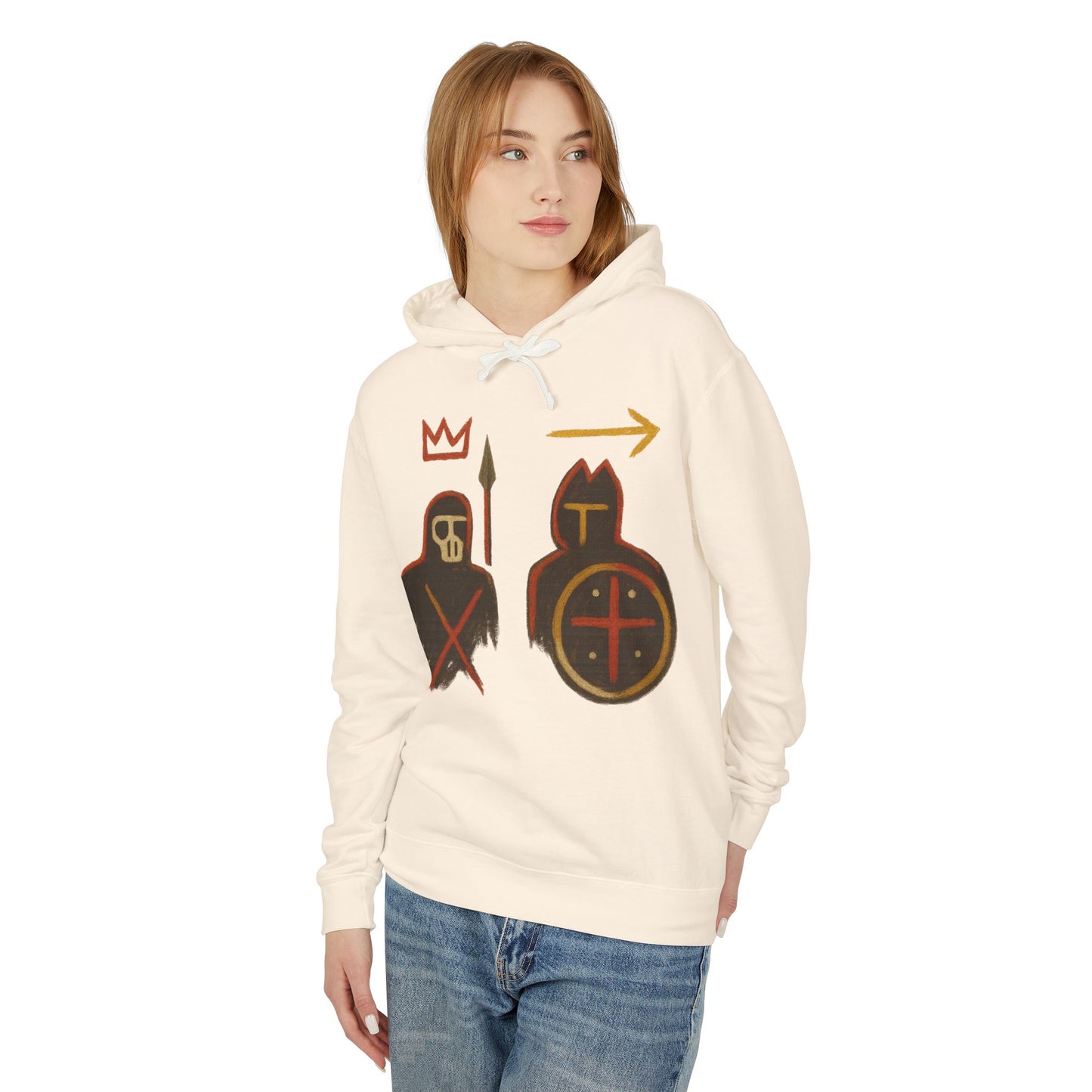 Medieval Warriors Hoodie — Shield & Spear Graphic Lightweight Hooded Sweatshirt