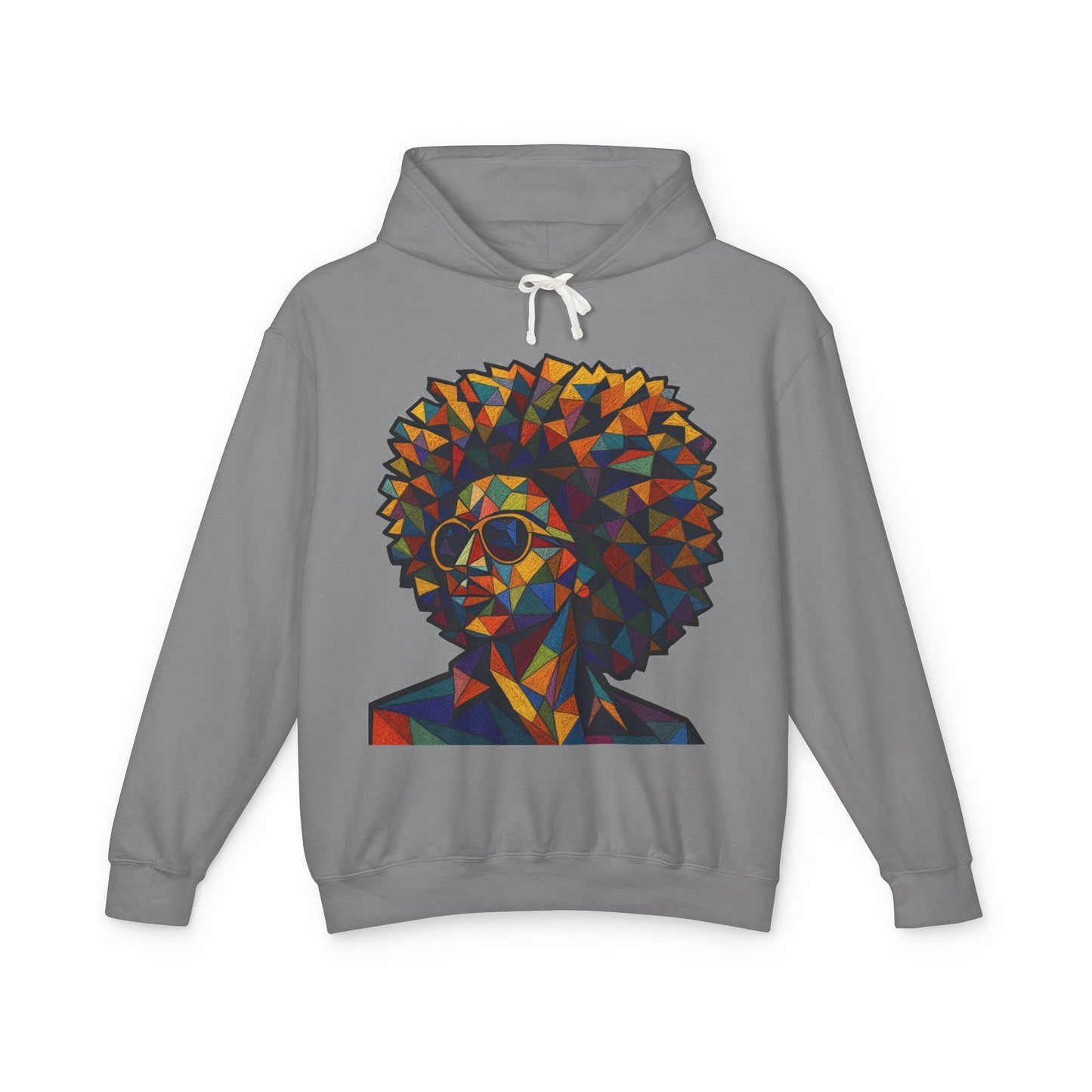Afro Geometry Hoodie — Colorful Abstract Afrocentric Portrait Sweatshirt
