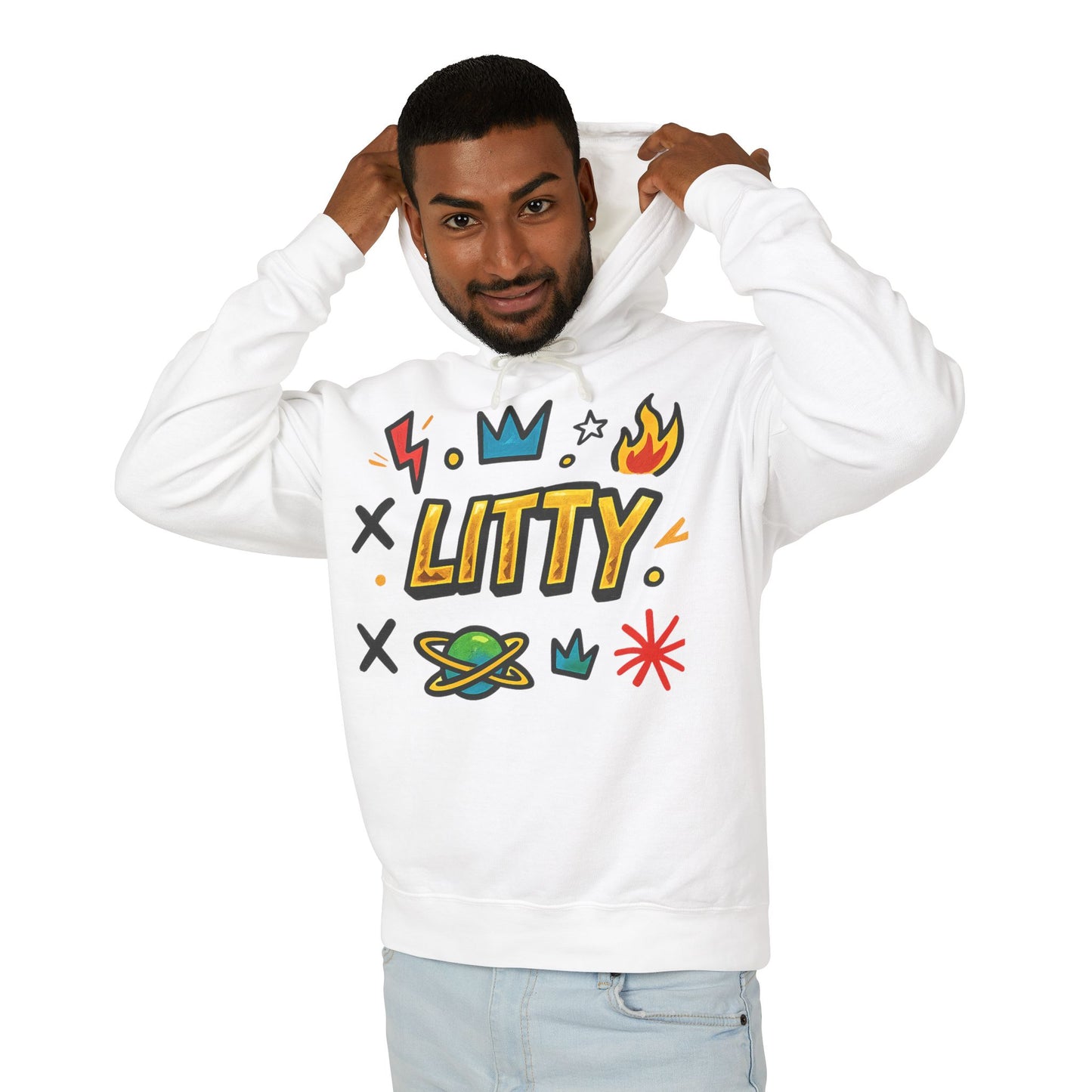 Litty Graphic Hoodie — Fun Cartoon Doodle Streetwear Pullover
