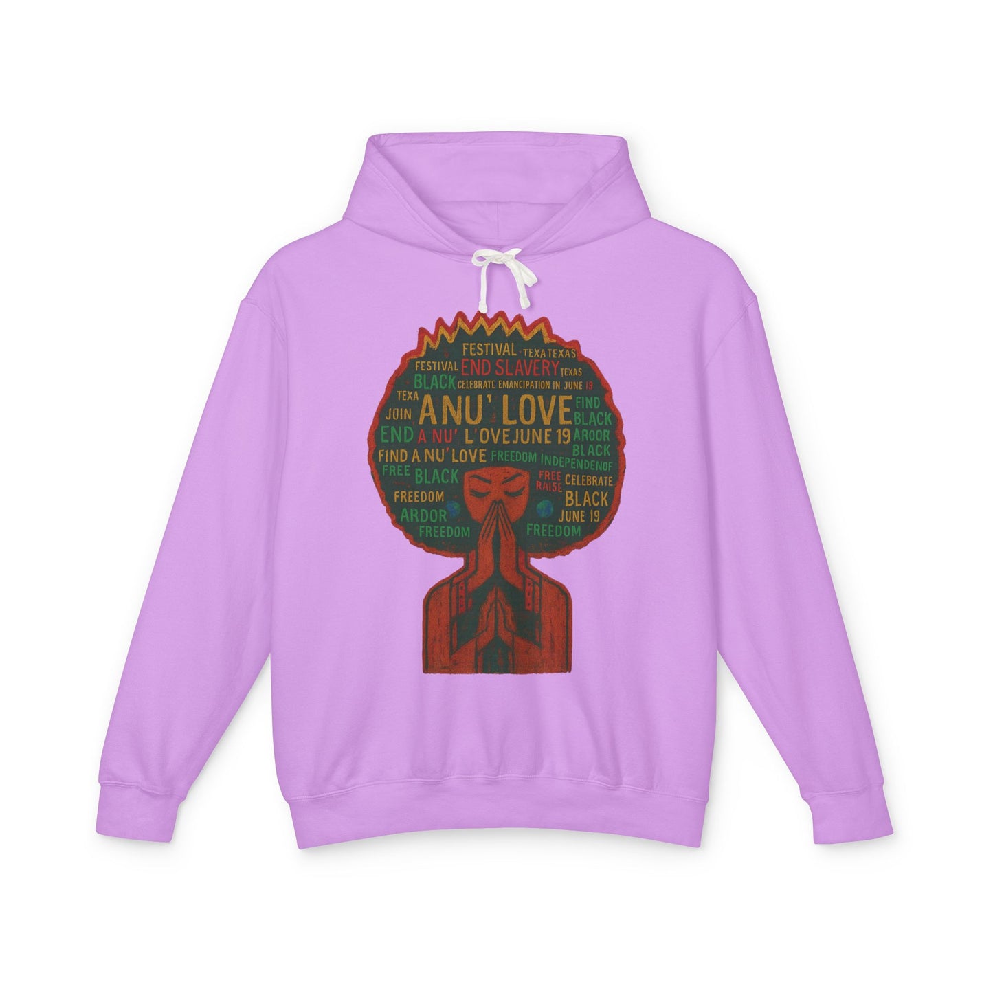 Afro Love Typography Hoodie — Black Pride Afro Woman Graphic Sweatshirt