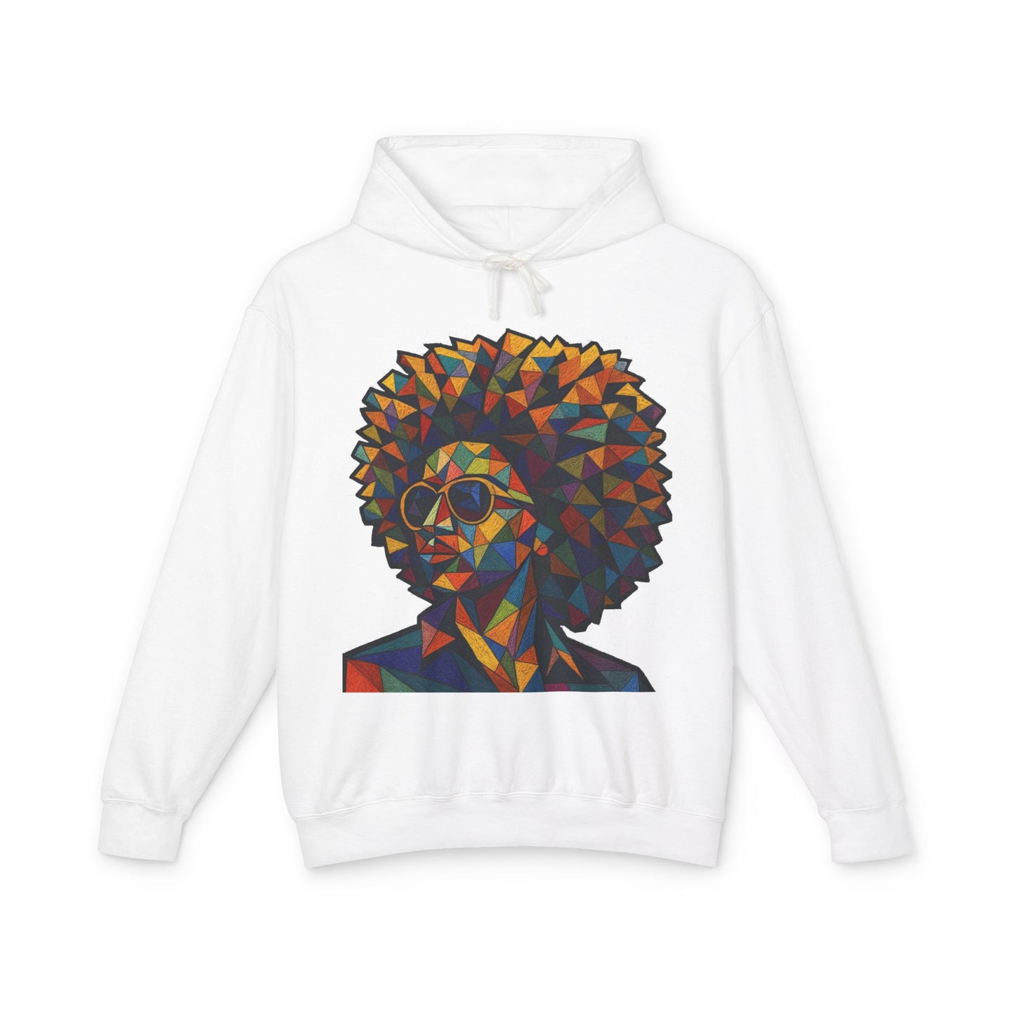 Afro Geometry Hoodie — Colorful Abstract Afrocentric Portrait Sweatshirt