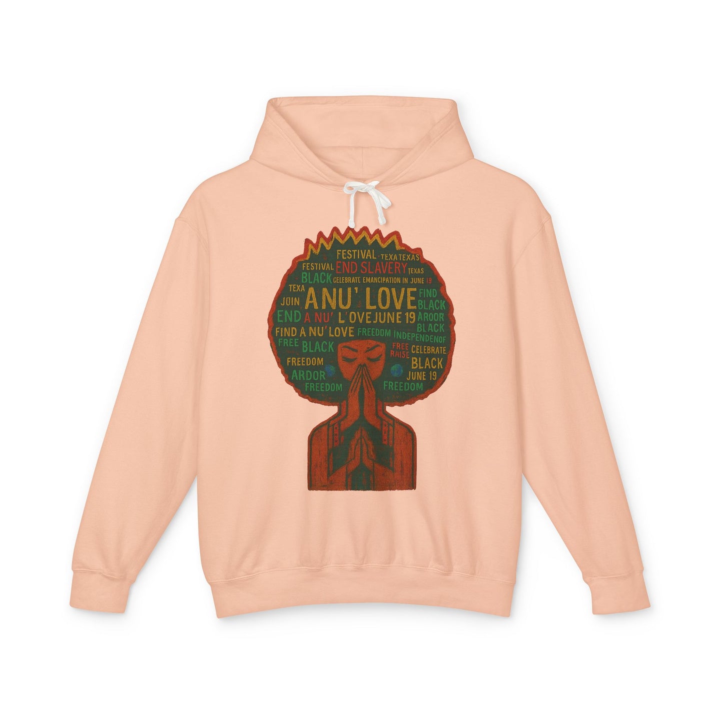 Afro Love Typography Hoodie — Black Pride Afro Woman Graphic Sweatshirt