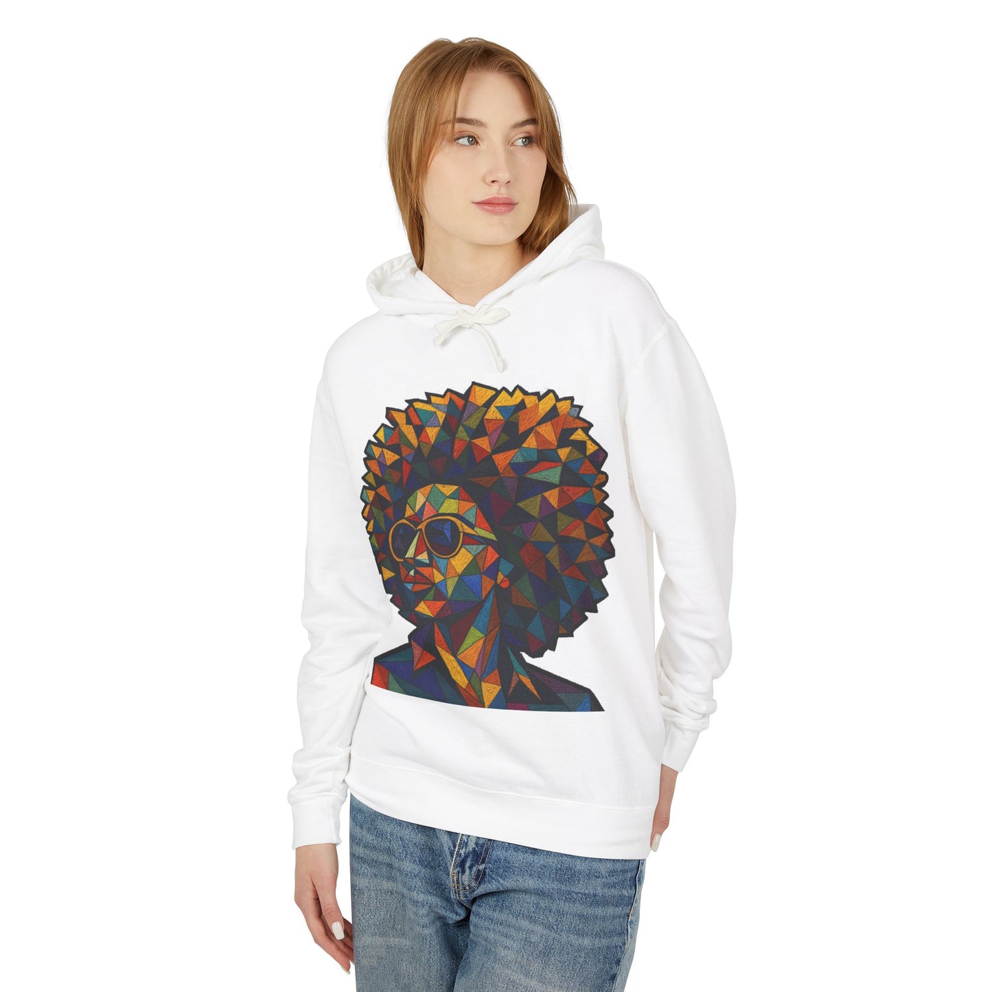 Afro Geometry Hoodie — Colorful Abstract Afrocentric Portrait Sweatshirt