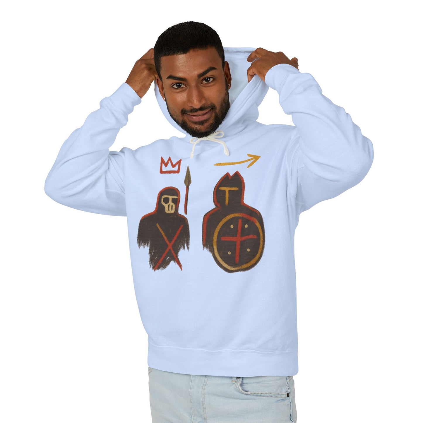 Medieval Warriors Hoodie — Shield & Spear Graphic Lightweight Hooded Sweatshirt