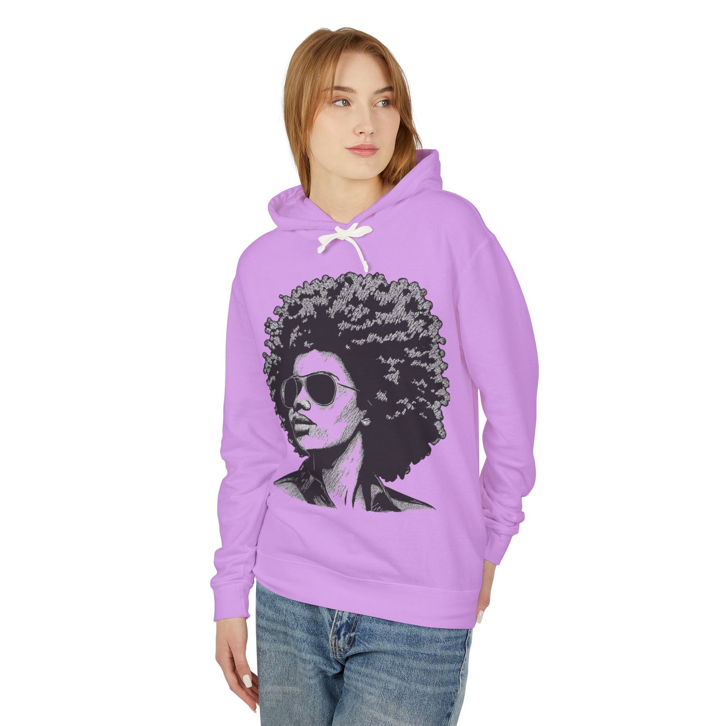 Afro Chic Portrait Hoodie — Retro Afrocentric Graphic Sweatshirt