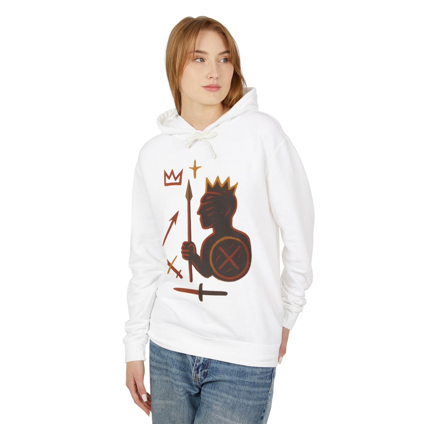 Warrior King Hoodie — Crowned Soldier Graphic Pullover